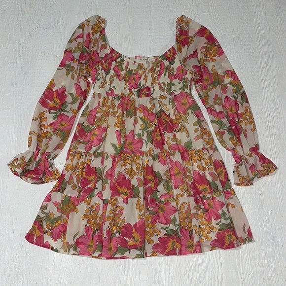 Flying Tomato Floral Dress Boho Babydoll Style Bohemian Dress Puff Sleeve - Picture 10 of 11